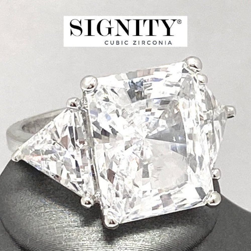 925 Sterling Silver, Signity Diamond CZ Ring